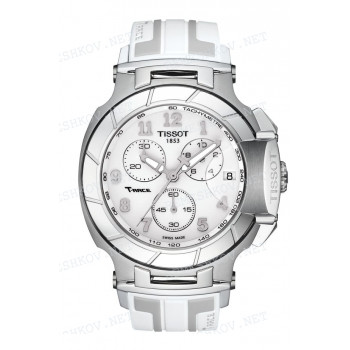 Ремешок для часов Tissot, белый/серый, силикон, интегрированный, без замка, T-RACE (T048.417)