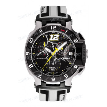Ремешок для часов Tissot, черный/серый, силикон, интегрированный, без замка, T-RACE (T048.417)