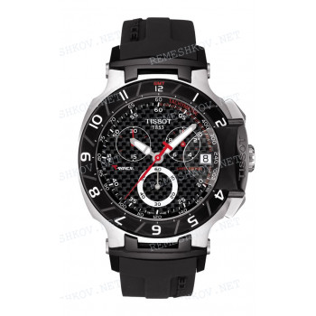 Ремешок для часов Tissot, черный, резиновый, интегрированный, стальная клипса, T-RACE (T048.417)
