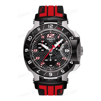 Ремешок для часов Tissot, черный/красный, силикон, интегрированный, без замка, T-RACE (T048.417, T048.427)