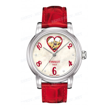 Ремешок для часов Tissot 16/16 мм, красный, имитация крокодила, без замка, LADY HEART (T050.207)