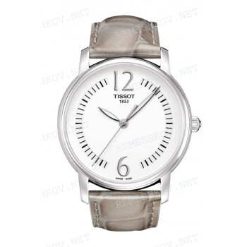Ремешок для часов Tissot 20/18 мм, серый, имитация крокодила, стальная клипса, LADY-ROUN (T052.210)