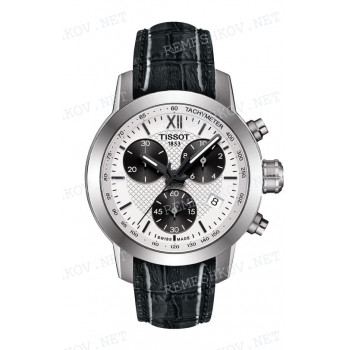Ремешок для часов Tissot 16/14 мм, серый, имитация крокодила, лаковый, без замка, PRC 200 (T055.217)