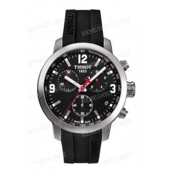 Ремешок для часов Tissot 19/17 мм, черный, резиновый, интегрированный, стальная пряжка, PRC 200 (T055.417)