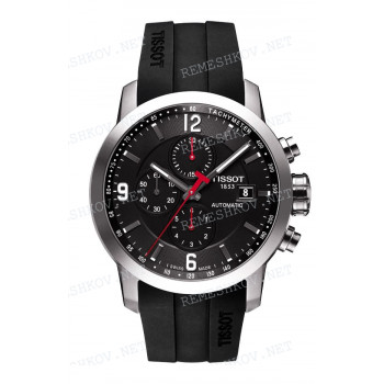 Ремешок для часов Tissot 23/20 мм, черный, резиновый, интегрированный, стальная пряжка, PRC 200 (T055.427)
