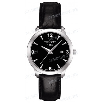 Ремешок для часов Tissot 13/12 мм, черный, имитация крокодила, без замка, EVERY TIME (T057.210, T057.910)