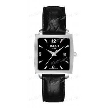 Ремешок для часов Tissot 14/12 мм, черный, имитация крокодила, без замка, EVERY TIME (T057.310)