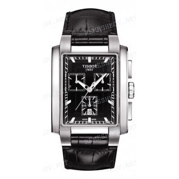 Ремешок для часов Tissot 24/22 мм, черный, имитация крокодила, интегрированный, без замка, TXL (T061.717)