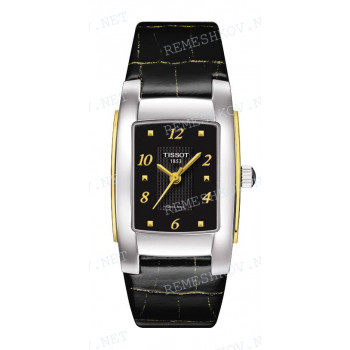 Ремешок для часов Tissot 20/16 мм, черный, имитация крокодила, интегрированный, стальная клипса, T10 (T073.310)