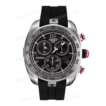 Ремешок для часов Tissot 21/20 мм, черный, резиновый, интегрированный, без замка, PRS330 (T076.417)