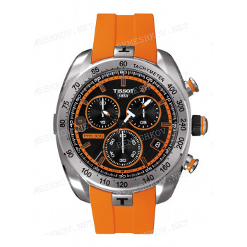 Ремешок для часов Tissot, оранжевый, силикон, интегрированный, стальная клипса, PRS330 (T076.417)