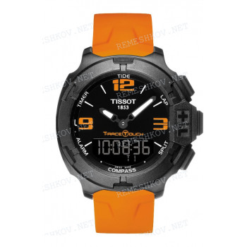 Ремешок для часов Tissot, оранжевый, резиновый, интегрированный, черная пряжка, T-RACE (T081.420)