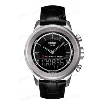 Ремешок для часов Tissot 20/18 мм, черный, XL, имитация крокодила, без замка, T-LORD (T083.420, T059.528, T059.507)