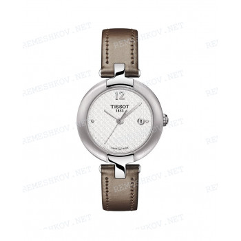Ремешок для часов Tissot 12/12 мм, коричневый, теленок, с вырезом, стальная пряжка, PINKY (T084.210)