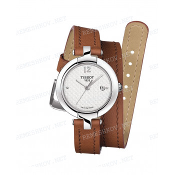 Ремешок для часов Tissot, светло-коричневый, XL, теленок, с вырезом, стальная пряжка, PINKY (T084.210)