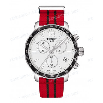Ремешок для часов Tissot 19/19 мм, красный/черный, синтетика, стальная пряжка, QUICKSTER (T095.417)