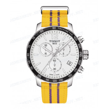 Ремешок для часов Tissot 19/19 мм, золотой/сиреневый, синтетика, стальная пряжка, QUICKSTER (T095.417)