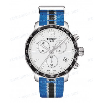 Ремешок для часов Tissot 19/19 мм, SYNTH, BLUE/SILVERED/BLACK (T095.417)