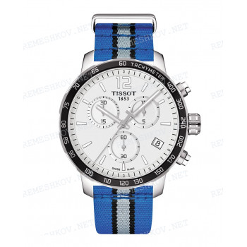Ремешок для часов Tissot 19/19 мм, SYNTH. BLUE/BLACK/SILVERED (T095.417)