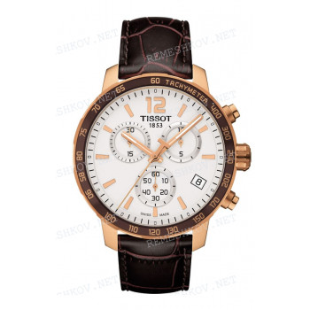 Ремешок для часов Tissot 19/18 мм, коричневый, имитация крокодила, розовая пряжка, QUICKSTER (T095.417)