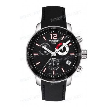 Ремешок для часов Tissot, черный, силикон, интегрированный, стальная пряжка, QUICKSTER (T095.449)