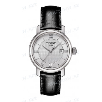 Ремешок для часов Tissot 14/14 мм, черный, имитация крокодила, без замка, BRIDGEPORT (T097.010, T097.007)