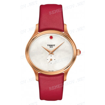 Ремешок для часов Tissot 16/14 мм, красный, теленок, розовая пряжка, BELLA ORA (T103.310)
