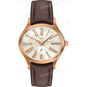 Ремешок для часов Tissot 16/14 мм, коричневый, теленок, розовая пряжка, BELLA ORA (T103.310)