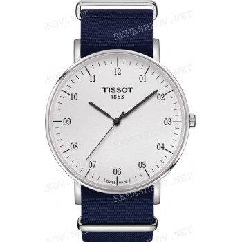 Ремешок для часов Tissot 21/21 мм, темно-синий, синтетика, стальная пряжка, EVERYTIME (T109.610)