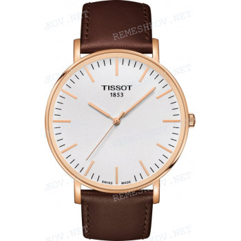 Ремешок для часов Tissot 21/20 мм, коричневый, теленок, розовая пряжка, EVERYTIME (T109.610)