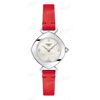 Ремешок для часов Tissot 8/8 мм, красный, теленок, стальная пряжка, FEMINI-T (T113.109)