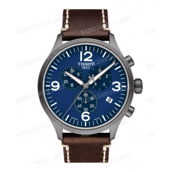 Ремешок для часов Tissot 22/22 мм, коричневый, теленок, стальная пряжка, CHRONO XL (T116.617)