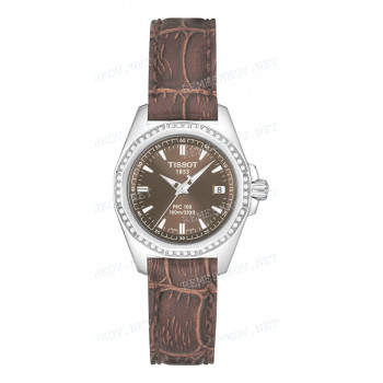 Ремешок для часов Tissot 14/12 мм, коричневый, имитация крокодила, стальная клипса, PRC 100 (T221.111)