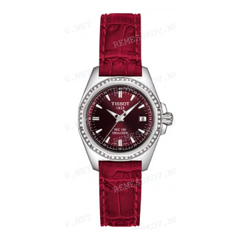 Ремешок для часов Tissot 14/12 мм, красный, имитация крокодила, стальная клипса, PRC 100 (T221.161)