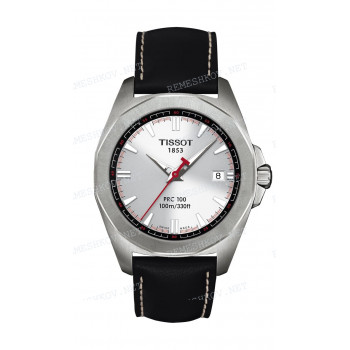 Ремешок для часов Tissot 20/18 мм, черный, теленок, стальная клипса, PRC 100 (T221.521, T221.626, T221.529)