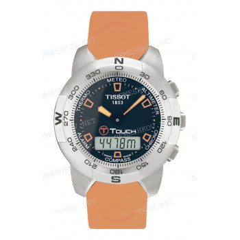 Ремешок для часов Tissot 20/20 мм, оранжевый, резиновый, титановая клипса, T-TOUCH (Z252) (T337.598)