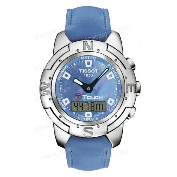 Ремешок для часов Tissot 20/18 мм, голубой, теленок, без замка, T-TOUCH (Z252) (T337.638)