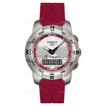 Ремешок для часов Tissot, красный, силикон, интегрированный, без замка, T-TOUCH (Z253) (T337.778)