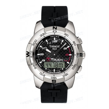 Ремешок для часов Tissot 20/20 мм, черный, резиновый, без замка, T-TOUCH (Z252, Z253) (T337.898, T337.798, T337.598, T331.598)