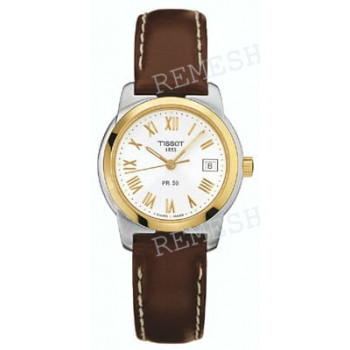 Ремешок для часов Tissot 14/12 мм, коричневый, теленок, стальная пряжка, PR50 2000 (T342.111)