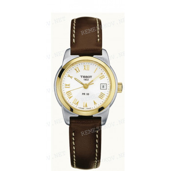 Ремешок для часов Tissot 12/10 мм, коричневый, теленок, стальная пряжка, PR50 2000 (T342.211)