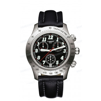 Ремешок для часов Tissot 22/20 мм, черный, XL, теленок, стальная пряжка, V8 CHRONO (T361.426, T361.326)
