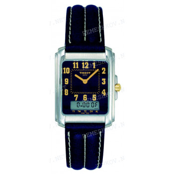 Ремешок для часов Tissot 18/16 мм, LEATHER STRAP BLUE (T372.431, T371.431)
