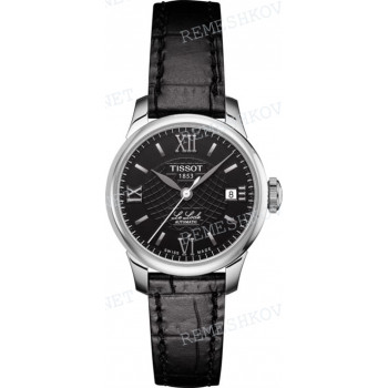 Ремешок для часов Tissot 12/10 мм, LEATH., BLACK IMIT.ALLIG. (T411.123)