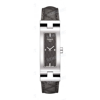 Ремешок для часов Tissot 12/10 мм, серый "антрацит", теленок, стальная клипса, EQUI-T XMAS (L830) (T581.215)