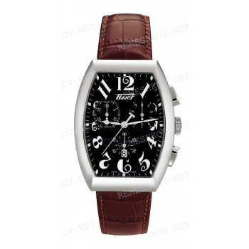 Ремешок для часов Tissot 18/16 мм, коричневый, имитация крокодила, стальная клипса, PORTO CHRONO (T661.617)