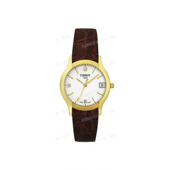 Ремешок для часов Tissot 14/12 мм, светло-коричневый, имитация крокодила, желтая пряжка, CARSON (T713.132, T713.129, T712.129, T713.143)