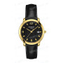 Ремешок для часов Tissot 13/12 мм, черный, имитация крокодила, желтая пряжка, SCULPTURE LINE (T713.333, T713.134)