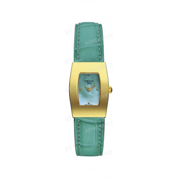 Ремешок для часов Tissot 14/12 мм, зеленый, аллигатор, желтая пряжка, BELLFLOWER (T713.311)