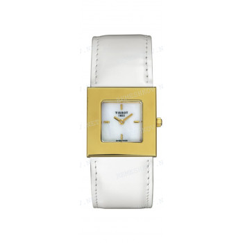 Ремешок для часов Tissot 21/18 мм, белый, теленок, желтая пряжка, RAPUNZEL (G637, G645) (T713.328, T713.334)